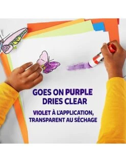 10 Bâtons De Colle Violet Devient Transparent Elmer's -Scolaires Fournitures Magasin 10 batons de colle violet elmer s 5