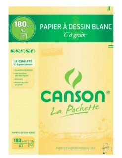 10 Papiers à Dessin Blanc CANSON C à Grain A3 180g 29.7x42cm