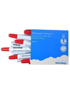 12 Marqueurs Large Rouge Niceday Pour Tableau Blanc