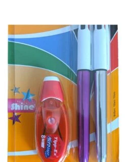 2 Stylos 4 Couleurs BIC Shine + 1 Tipp-Ex -Scolaires Fournitures Magasin 2 stylos a bille shine 4 couleurs 1 tipp ex 6