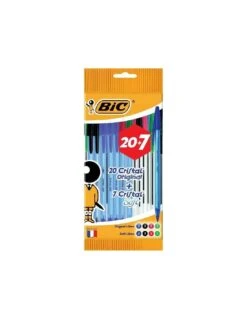 20 Stylos Bille BIC Cristal Original Assortis + 7 Cristal Soft