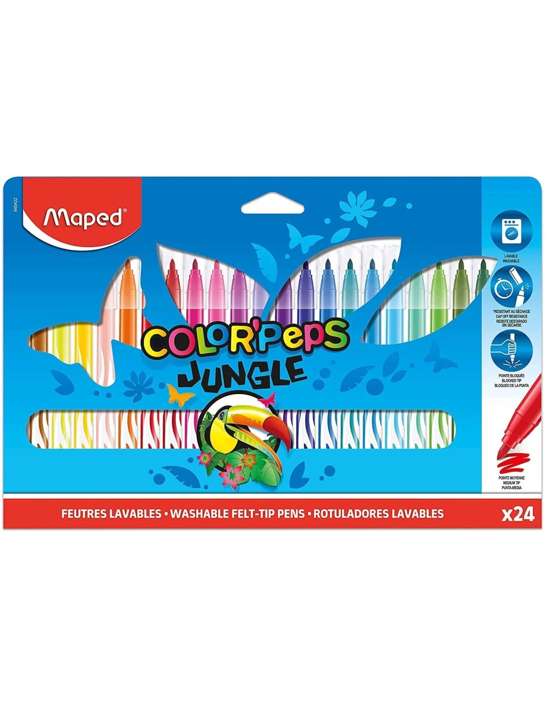 24 Feutres Lavables Maped Color'Peps Jungle 3 24 Feutres Lavables Maped Color'Peps Jungle