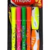 4 Surligneurs Fluo + 2 Minis Maped Peps Fluo -Scolaires Fournitures Magasin 4 surligneurs fluo 2 minis maped