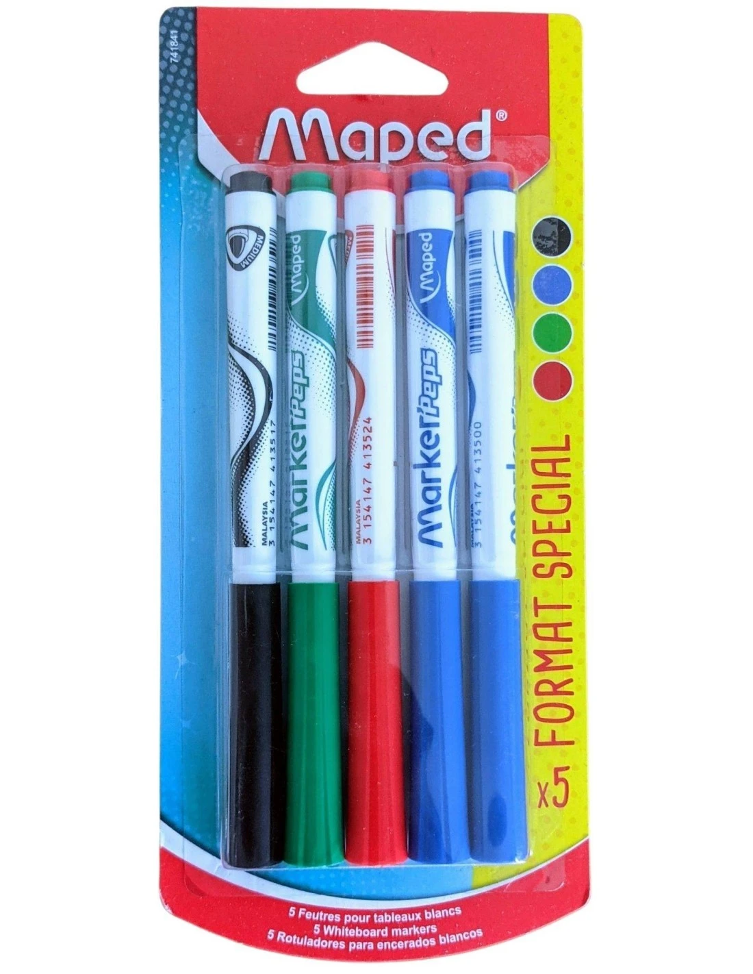 5 Feutres Effaçables Maped Pour Ardoise Ou Tableau Blanc 4 5 Feutres Effaçables Maped Pour Ardoise Ou Tableau Blanc – Image 2