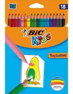 18 Crayons De Couleurs BIC Kids Tropicolors