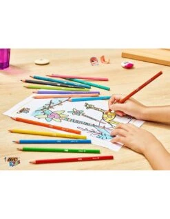 18 Crayons De Couleurs BIC Kids Tropicolors -Scolaires Fournitures Magasin bic etui de 18 crayons de couleurs kids tropicolors 3