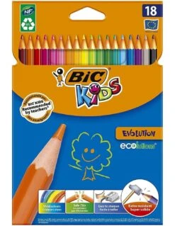 18 Crayons De Couleurs BIC Kids Evolution
