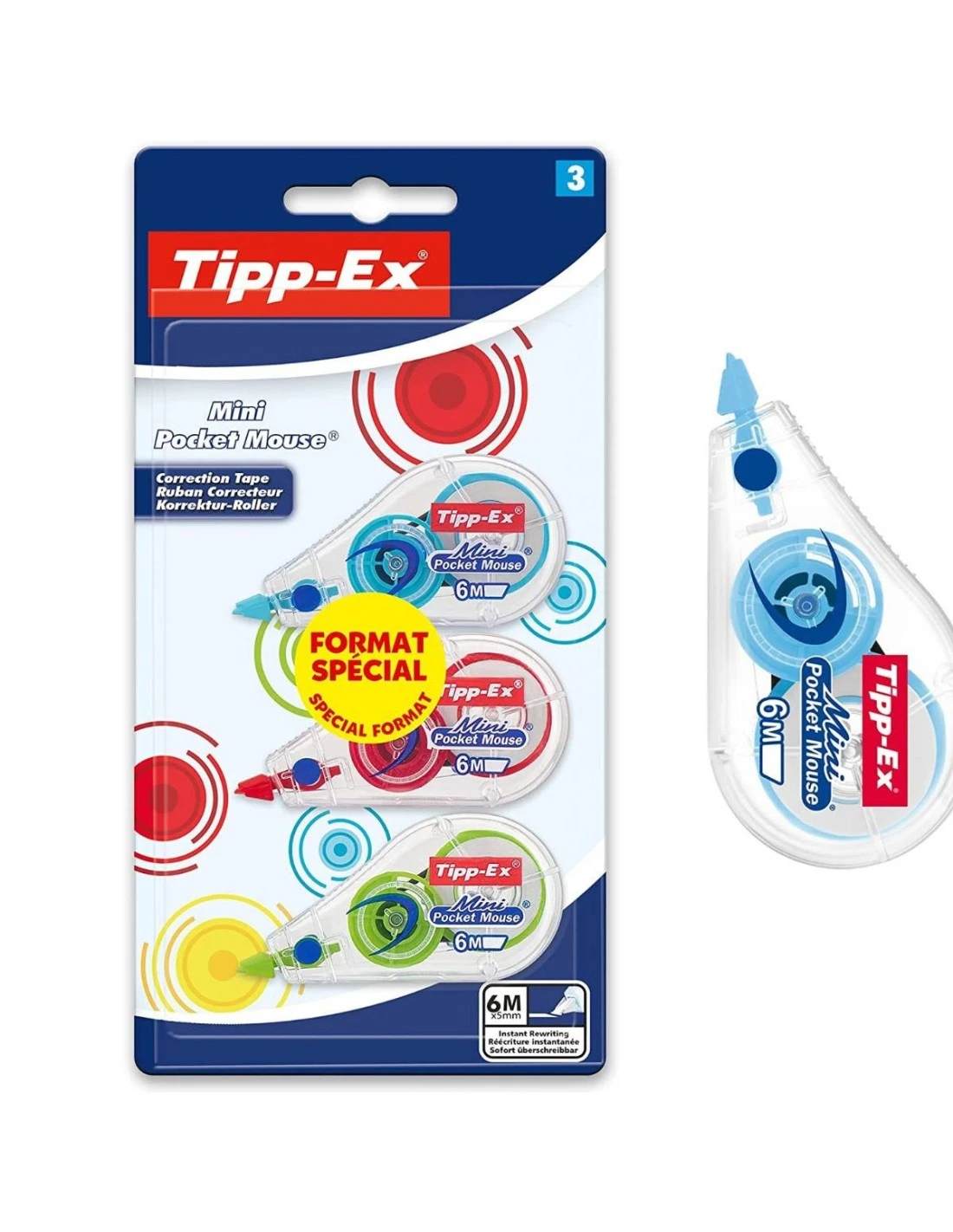 Tipp-ex 3 Correcteurs Mini Pocket Mouse Fashion 3 Tipp-ex 3 Correcteurs Mini Pocket Mouse Fashion