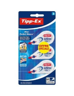 Tipp-Ex Lot De 3 Correcteurs Mini Pocket Mouse -Scolaires Fournitures Magasin bic lot de 3 correcteurs tipp ex mini pocket mouse 2