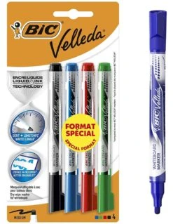 4 Feutres Velleda BIC Encre Liquide Medium