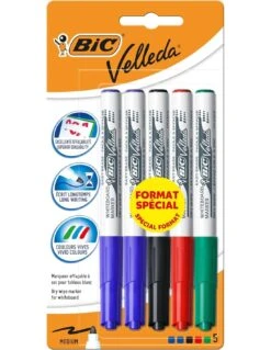 BIC - Lot De 5 Feutres Velleda Assortis