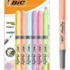 Bic Lot De 6 Surligneurs Highlighter Grip Pastel -Scolaires Fournitures Magasin bic lot de 6 surligneurs highlighter grip pastel