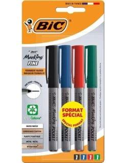 BIC Marking Fine Lot De 4 Marqueurs Permanent Couleurs Assorties