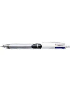 Stylo BIC 4 Couleurs 3+1 HB -Scolaires Fournitures Magasin bic stylo 4 couleurs multifonction blanc et gris 2