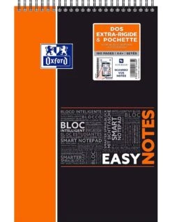 Bloc-Notes Oxford EasyNotes Spirales Format A4+ 160 Pages Grands Carreaux Seyès Polypro