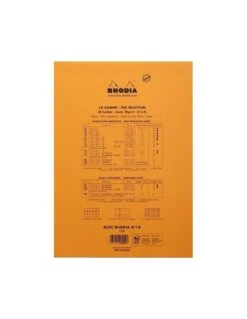 RHODIA Bloc Notes N°18 Réglure Uni 80 Feuilles Orange -Scolaires Fournitures Magasin bloc rhodia n 18 orange reglure unie 80 feuillets 2