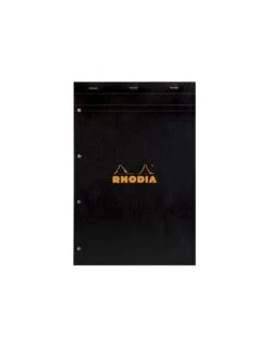Bloc Rhodia Black Séyès 80 Feuillets 21x31,8 Cm - Perforé 4 Trous N°20