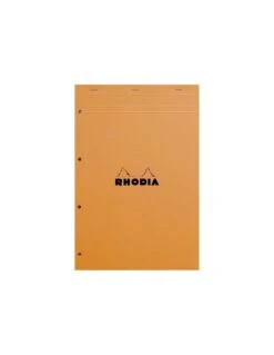 Bloc Rhodia N°20 Orange Séyès - 80 Feuillets Perforés 4 Trous