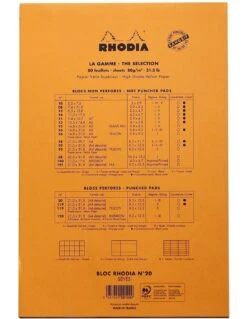 Bloc Rhodia N°20 Orange Séyès - 80 Feuillets Perforés 4 Trous -Scolaires Fournitures Magasin bloc rhodia n°20 orange seyes 80 feuillets perfores 4 trous 3