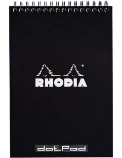 Bloc Rhodia Spirale N°16 Dot Pad Noir 14,8x21 Cm
