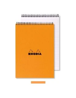 Bloc Rhodia Spirale A5 Ligné - 80 Feuillets Orange - N°16