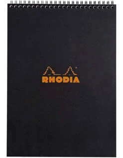 Bloc Rhodia Spirale Noir Ligné N°18 - 80 Feuillets -A4
