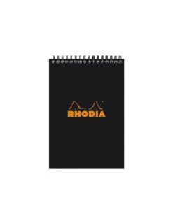 Bloc Rhodia Spirale Noir Petits Carreaux N°16 - 80 Feuillets