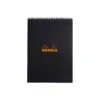 Bloc Rhodia N°18 Spirale Noir Petits Carreaux - 80 Feuillets - A4