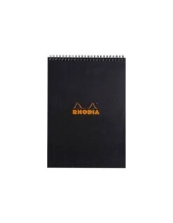 Bloc Rhodia N°18 Spirale Noir Petits Carreaux - 80 Feuillets - A4