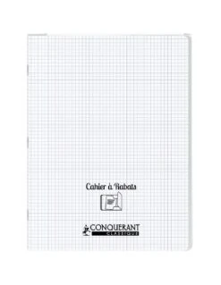 Cahier Conquerant à Rabats Transparent 24 X 32 Cm 96 Pages Petits Carreaux