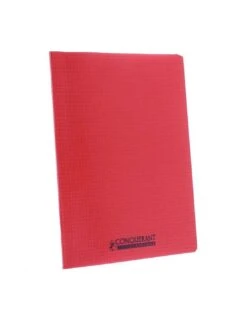 Cahier Conquerant 24x32 Cm Rouge 96p Petits Carreaux Polypro