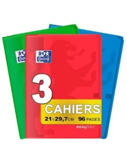 Cahier EasyBook Oxford A4 - 96 P - Seyès Couleurs Assortis - Lot De 3
