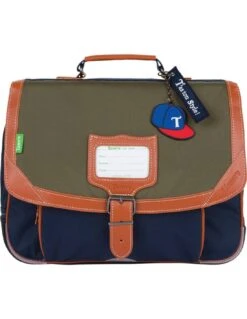 Cartable 35 Cm Tann's Axel Kaki/Bleu