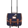 Cartable à Roulette Tann's 41 Cm Camille Bleu Uni -Scolaires Fournitures Magasin cartable a roulette tann s garcon 41 cm camille bleu
