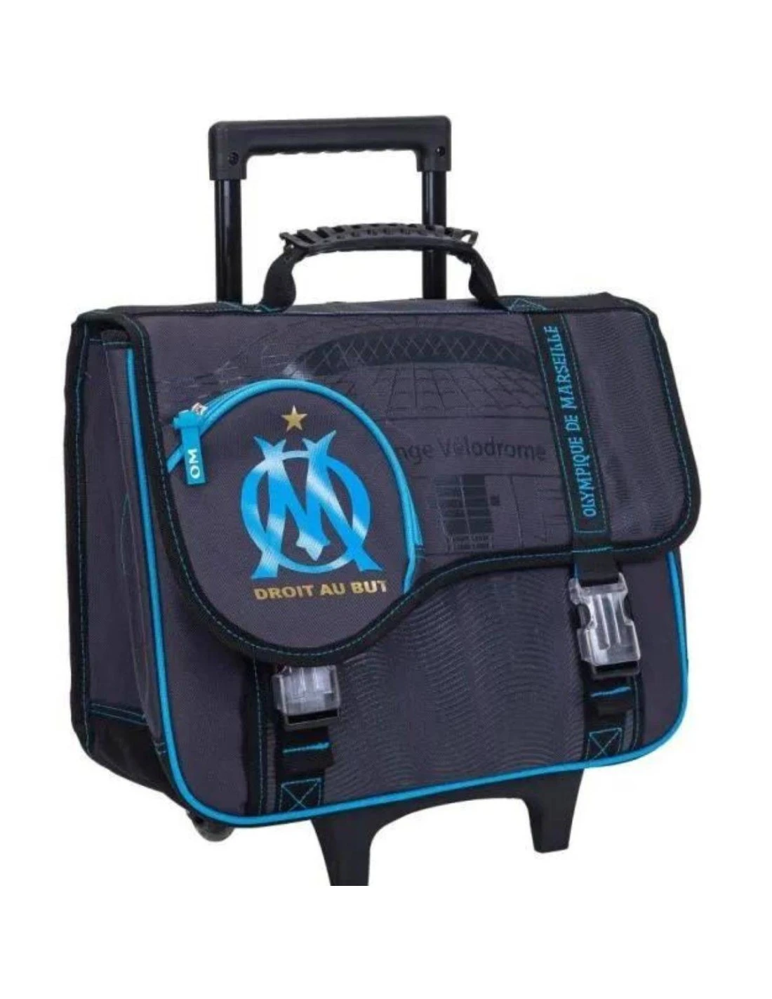 Cartable à Roulettes OLYMPIQUE DE MARSEILLE Anthracite 41cm 3 Cartable à Roulettes OLYMPIQUE DE MARSEILLE Anthracite 41cm