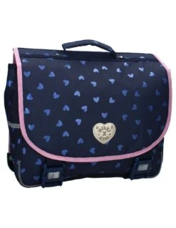 Cartable Milky Kiss Heart Bleu Marine 38cm