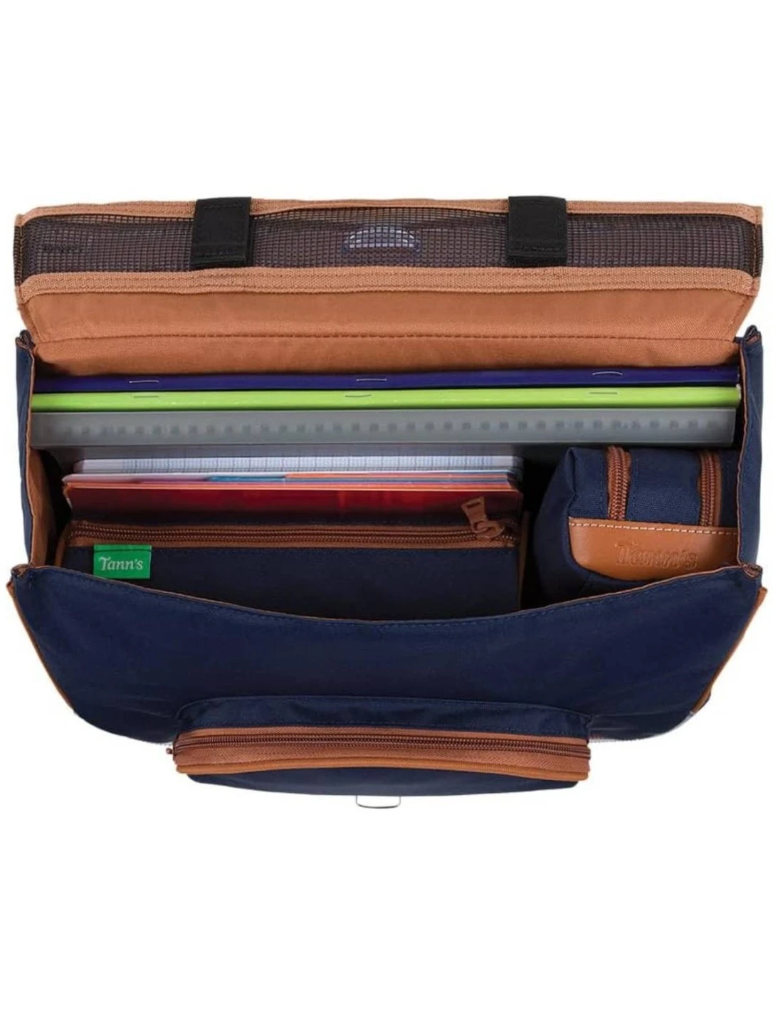 Cartable Tann's Anatole Orange/Kaki Biking 35 Cm 6 Cartable Tann's Anatole Orange/Kaki Biking 35 Cm – Image 4