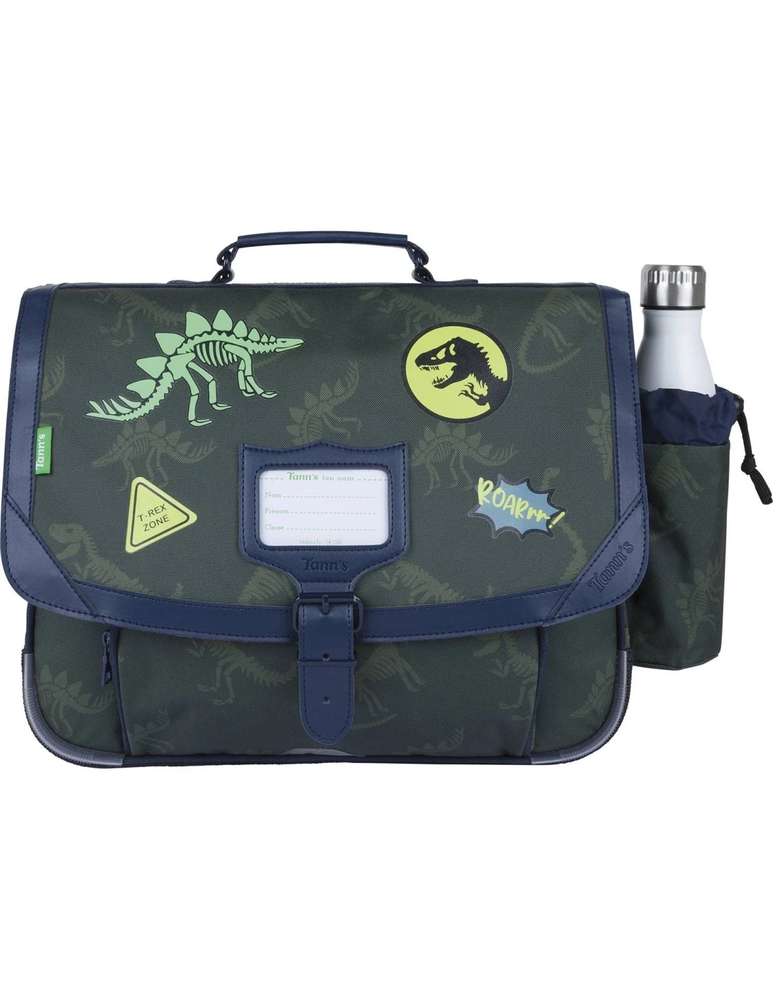 Cartable Timothée Kaki Dino 38 Cm Avec Poche Gourde Tann's 3 Cartable Timothée Kaki Dino 38 Cm Avec Poche Gourde Tann's