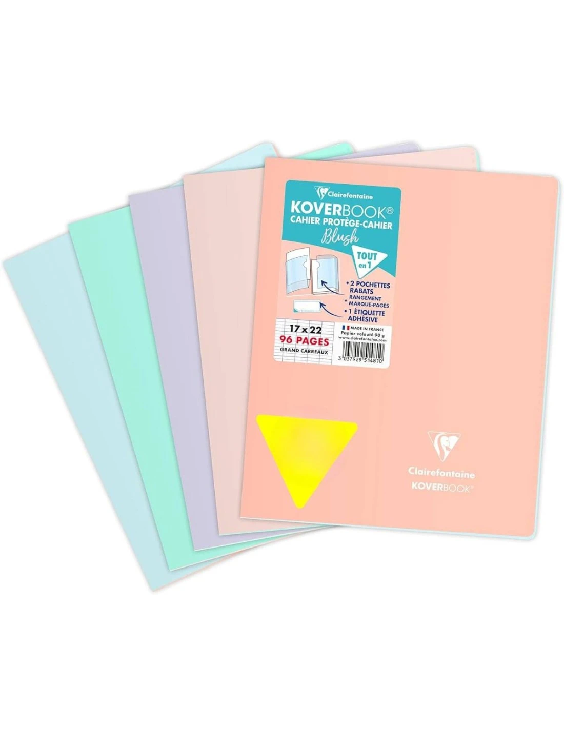 Clairefontaine Cahier Koverbook Blush Pastel - 17x22 Cm - 96 Pages Grands Carreaux 6 Clairefontaine Cahier Koverbook Blush Pastel - 17x22 Cm - 96 Pages Grands Carreaux – Image 4