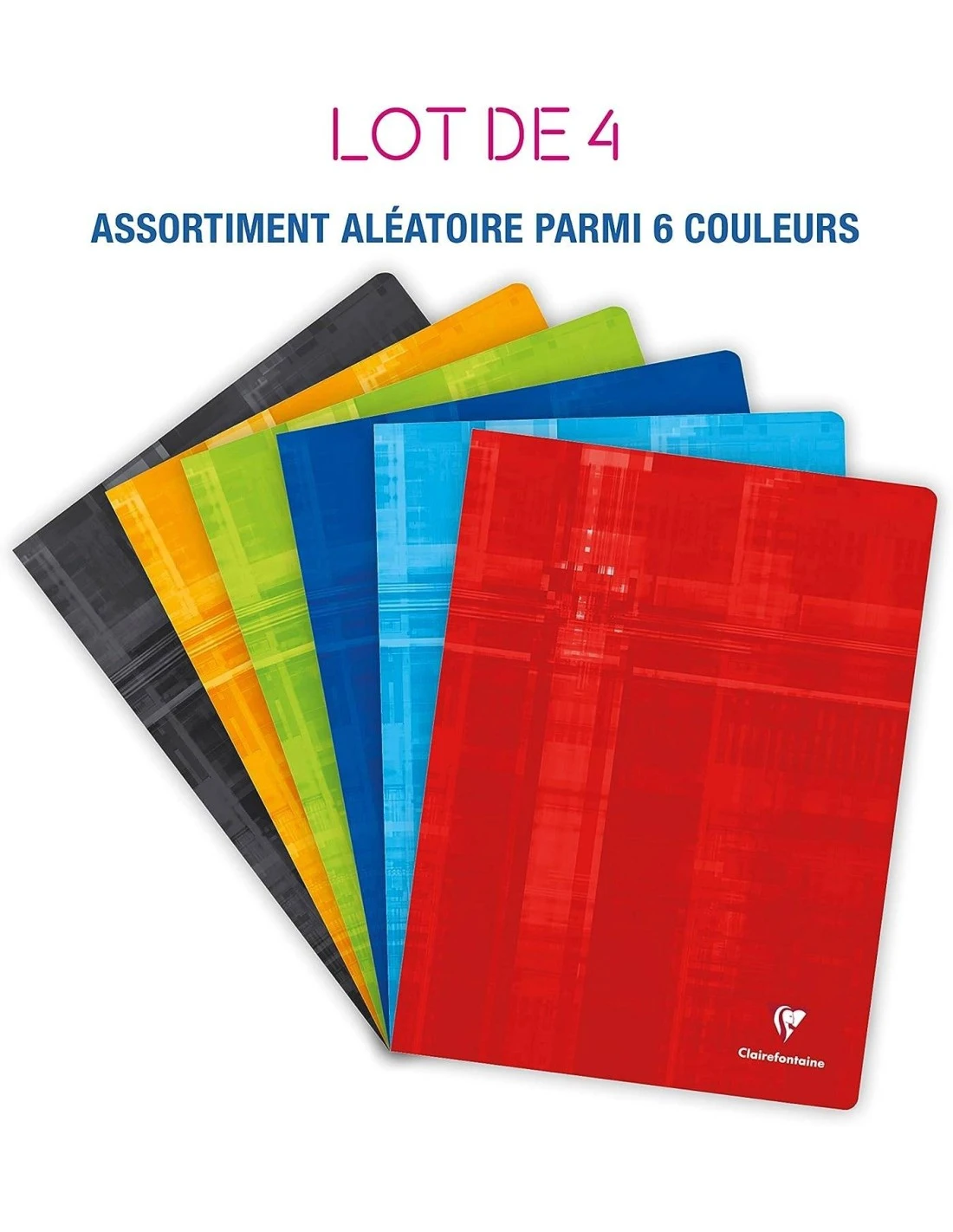 Clairefontaine - Lot De 4 Cahiers 24x 32 Cm Grands Carreaux - 96 Pages 4 Clairefontaine - Lot De 4 Cahiers 24x 32 Cm Grands Carreaux - 96 Pages – Image 2