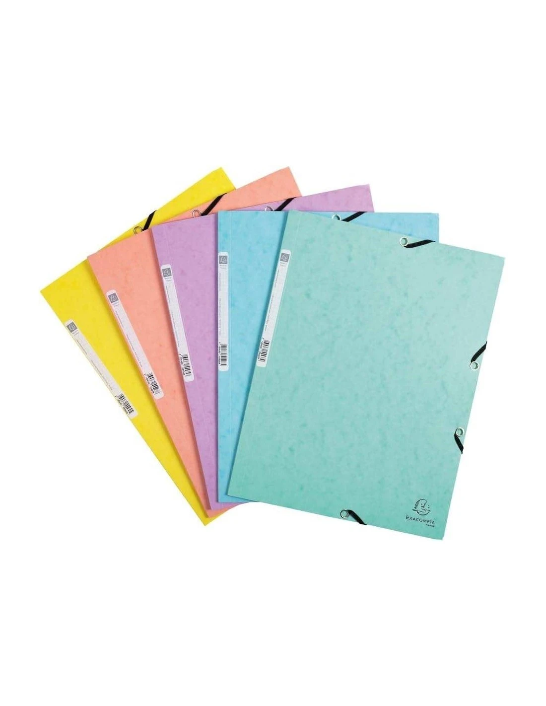 Exacompta Lot De 5 Chemise à élastiques Carte Lustrée 400g/m2 Aquarel Pastel 3 Exacompta Lot De 5 Chemise à élastiques Carte Lustrée 400g/m2 Aquarel Pastel