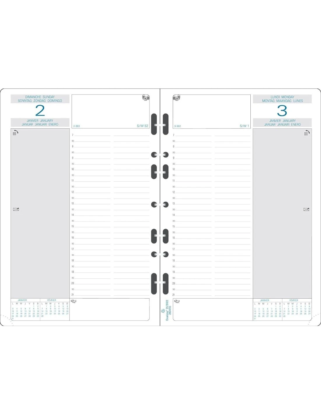 Exacompta - Recharge Pour Organiseur Exatime 21 - Journalier 1er Semestre 2025 - 21 X 14,2 Cm 4 Exacompta - Recharge Pour Organiseur Exatime 21 - Journalier 1er Semestre 2025 - 21 X 14,2 Cm – Image 2
