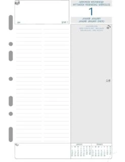 Exacompta - Recharge Pour Organiseur Exatime 21 - Journalier Millésimé Annuel 2025 - 21 Cm X 14,2 Cm