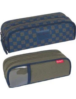Trousse Double Compartiments Kickers Kaki Uni