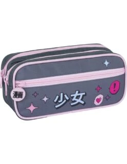 Trousse Double Compartiments MANGA GIRL -Scolaires Fournitures Magasin fourre tout double manga girl 1