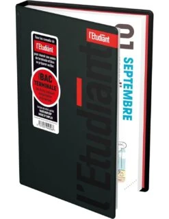 L'ETUDIANT BAC TERMINAL Agenda Scolaire 2024 - 2025 Couverture Ouatinée 12x18cm Noir