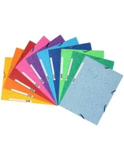 Lot De 10 Chemises élastique 3 Rabats Exacompta Carte Lustrée