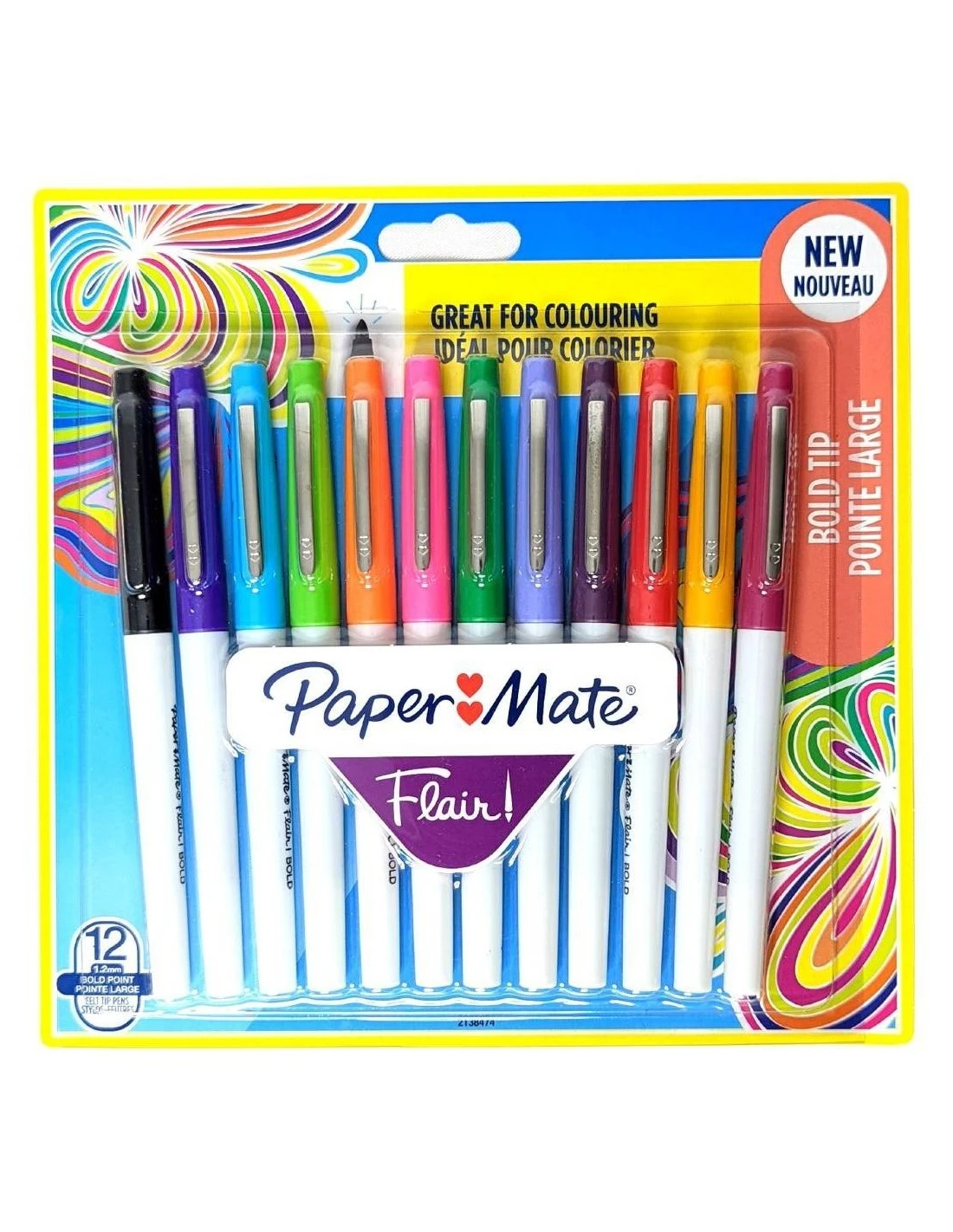 Lot De 12 Stylos Feutre Pointe Large Paper Mate Flair 3 Lot De 12 Stylos Feutre Pointe Large Paper Mate Flair