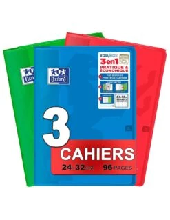 Lot De 3 Cahiers Oxford Easybook 24x32 96 Pages Séyès