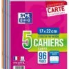 Cahier Oxford 17x22 96 Pages Seyès Carte - Lot De 5 1 Cahier Oxford 17x22 96 Pages Seyès Carte - Lot De 5 -Scolaires Fournitures Magasin lot de 5 cahiers oxford color life 17 x 22 cm 96p seyes